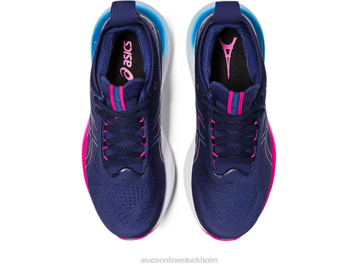 Asics gel-nimbus 25 kvinnor D6D02138 indigo blå/rosa rave