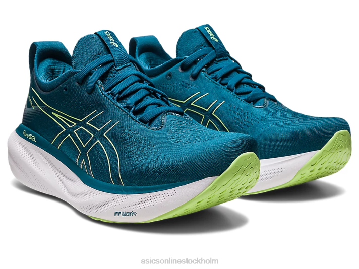 Asics gel-nimbus 25 kvinnor D6D02259 bläck blågrön/limegrön