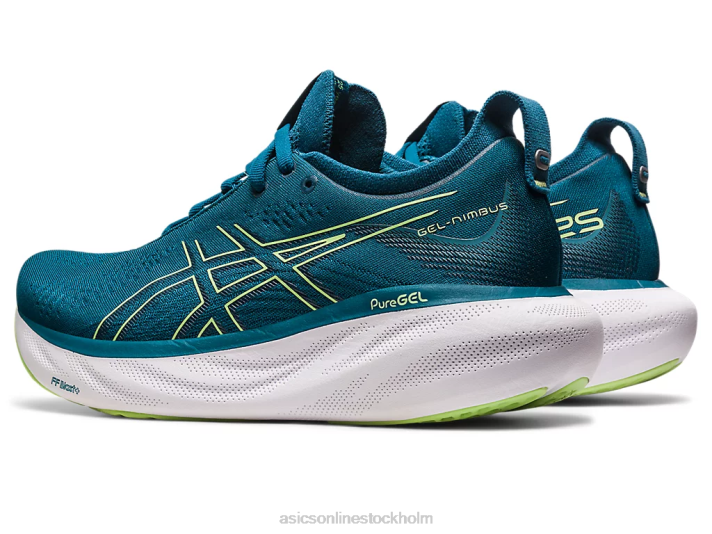 Asics gel-nimbus 25 kvinnor D6D02259 bläck blågrön/limegrön