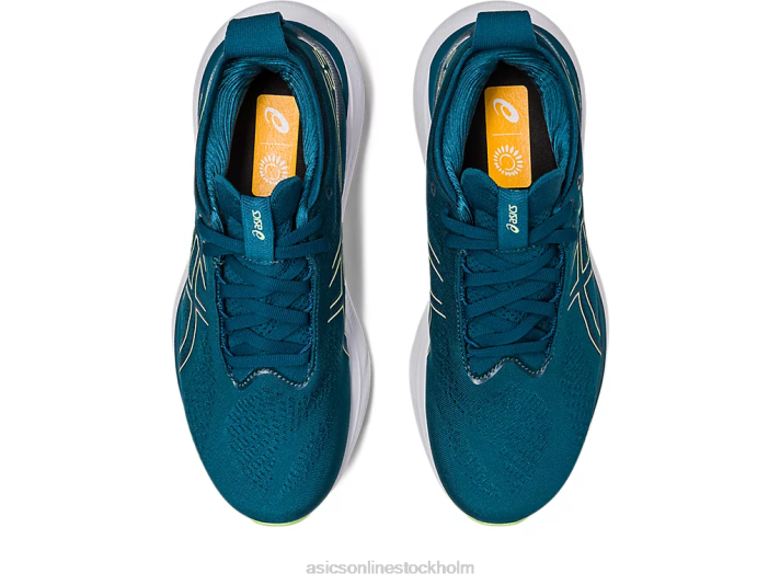 Asics gel-nimbus 25 kvinnor D6D02259 bläck blågrön/limegrön