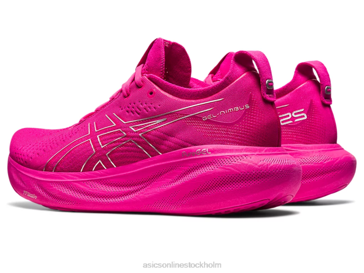 Asics gel-nimbus 25 kvinnor D6D02367 rosa rave/rent silver