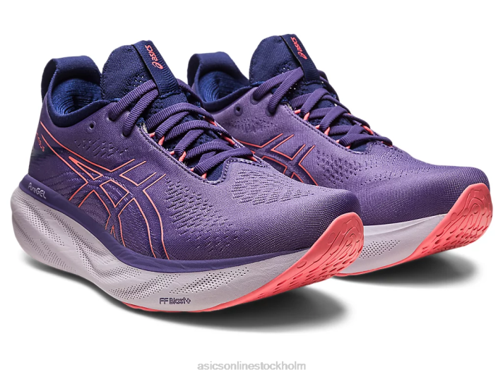 Asics gel-nimbus 25 kvinnor D6D02372 dammig lila/papaja