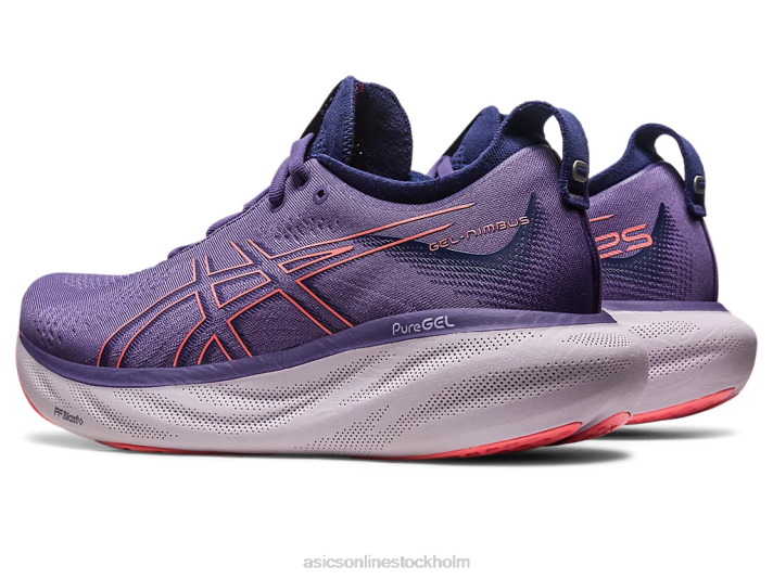 Asics gel-nimbus 25 kvinnor D6D02372 dammig lila/papaja