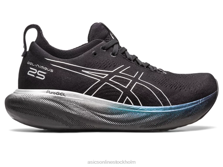 Asics gel-nimbus 25 platina kvinnor D6D02379 svart/rent silver