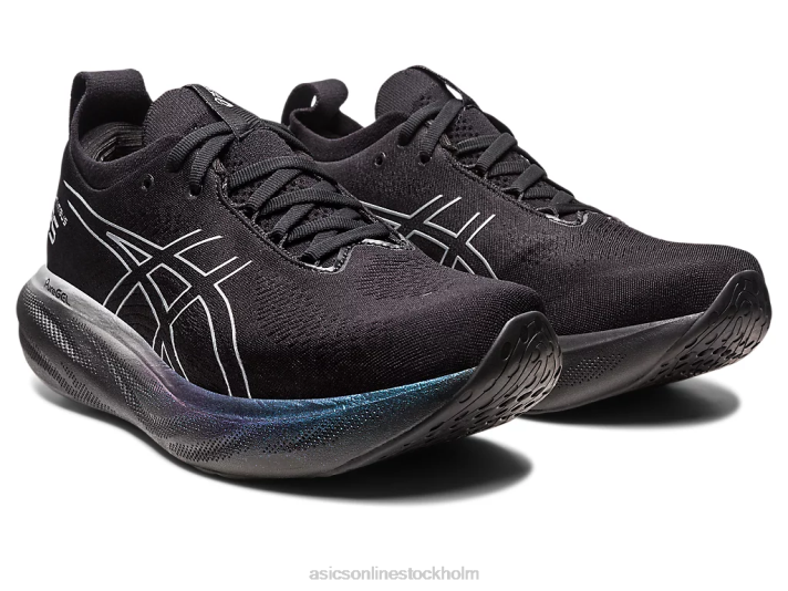 Asics gel-nimbus 25 platina kvinnor D6D02379 svart/rent silver