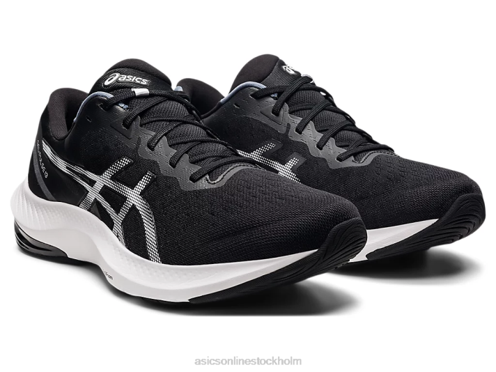 Asics gel-puls 13 bred kvinnor D6D03883 svart vit