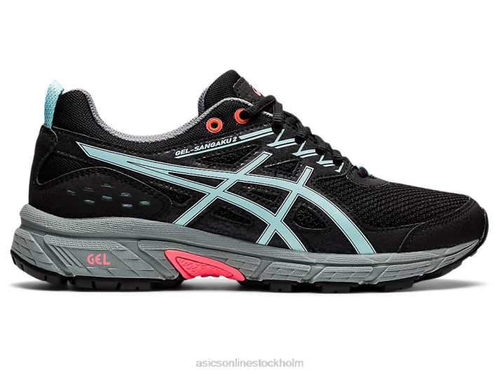 Asics gel-sangaku 2 kvinnor D6D02601 svart/klarblå