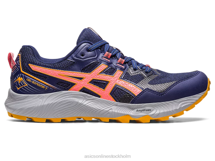 Asics gel-sonom 7 kvinnor D6D02215 indigoblått/papaya