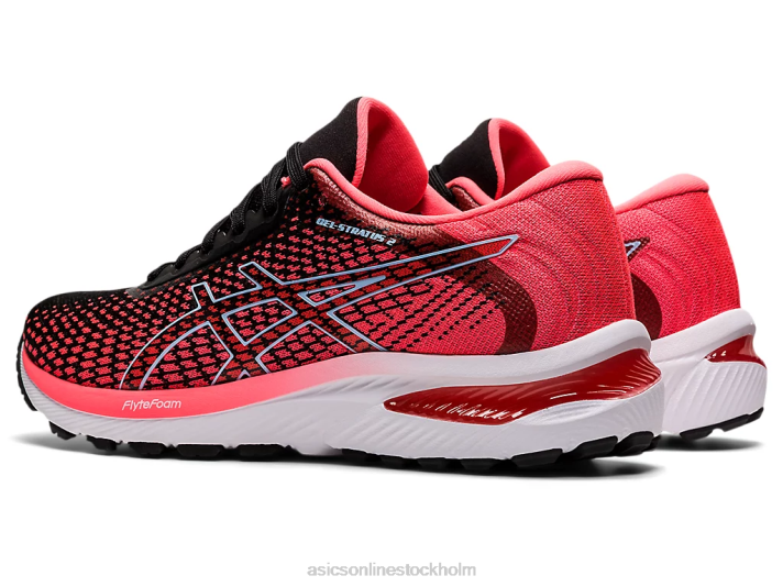 Asics gel-stratus 2 stickad kvinnor D6D02663 flammande korall/svart