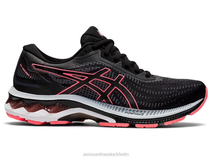 Asics gel-superion 5 kvinnor D6D02606 svart/flammande korall