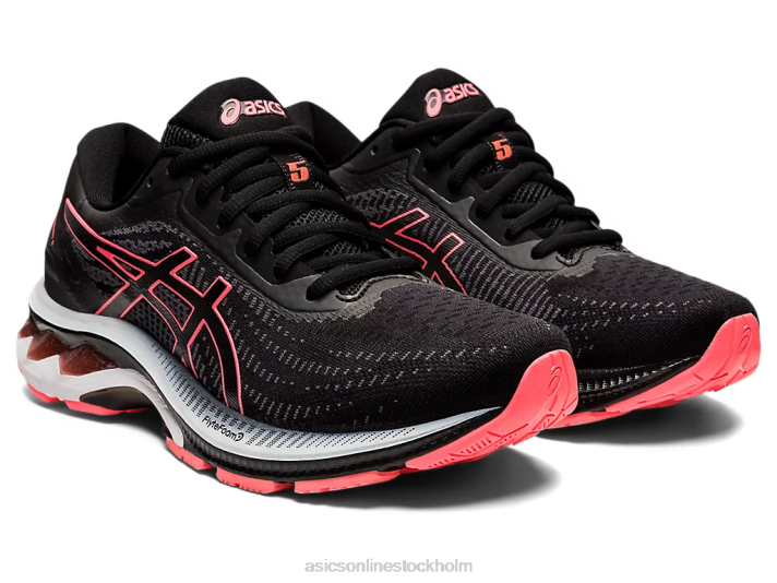 Asics gel-superion 5 kvinnor D6D02606 svart/flammande korall