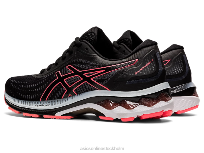 Asics gel-superion 5 kvinnor D6D02606 svart/flammande korall
