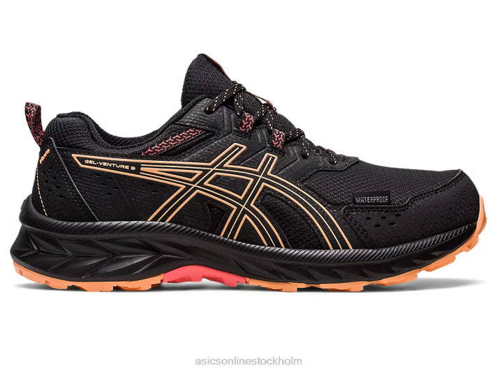 Asics gel-venture 9 vattentät kvinnor D6D02228 svart/sommardyn