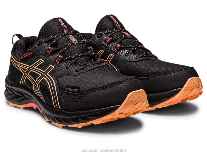 Asics gel-venture 9 vattentät kvinnor D6D02228 svart/sommardyn