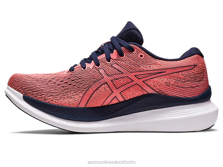 Asics glider 3 bred kvinnor D6D02527 papaya/midnatt