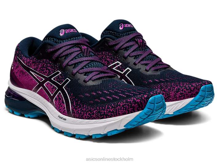 Asics gt-2000 9 stickad kvinnor D6D03737 fransk blå/vit