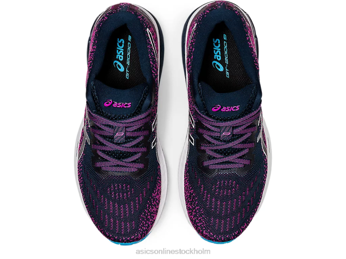 Asics gt-2000 9 stickad kvinnor D6D03737 fransk blå/vit