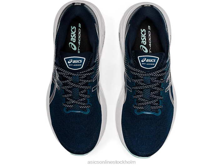 Asics gt-4000 3 bred kvinnor D6D02655 fransk blå/rent silver