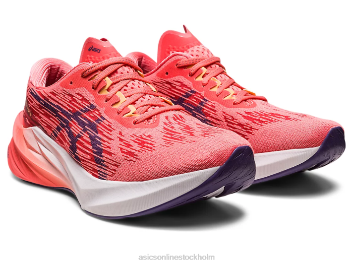 Asics novablast 3 kvinnor D6D02416 papaya/dammig lila