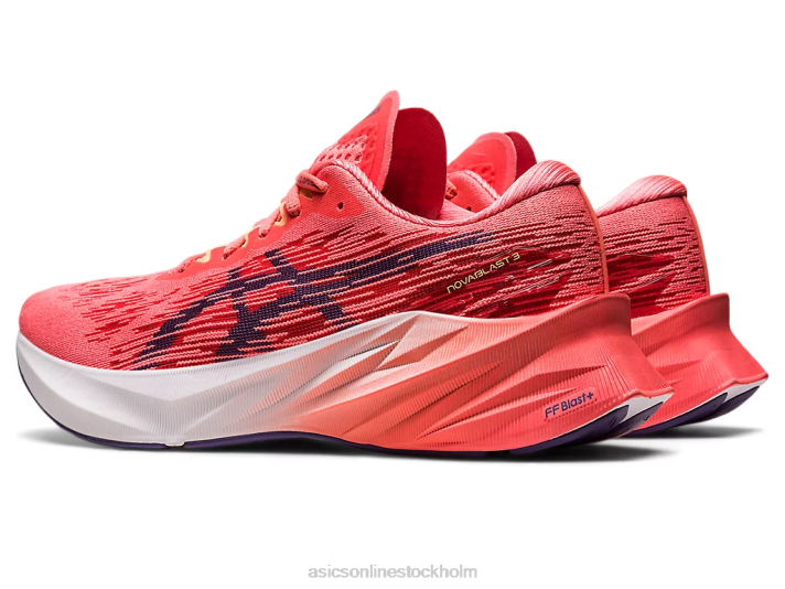 Asics novablast 3 kvinnor D6D02416 papaya/dammig lila