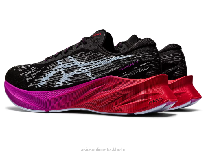 Asics novablast 3 kvinnor D6D02865 svart/mjuk himmel