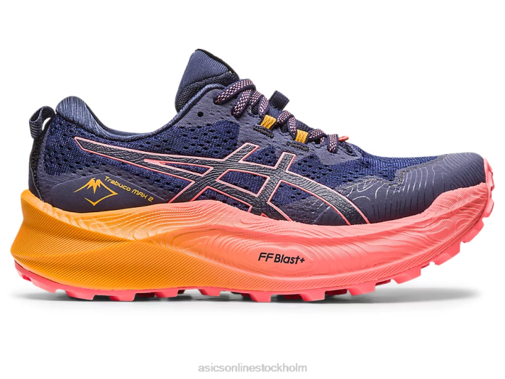 Asics trabuco max 2 kvinnor D6D02286 midnatt/papaja
