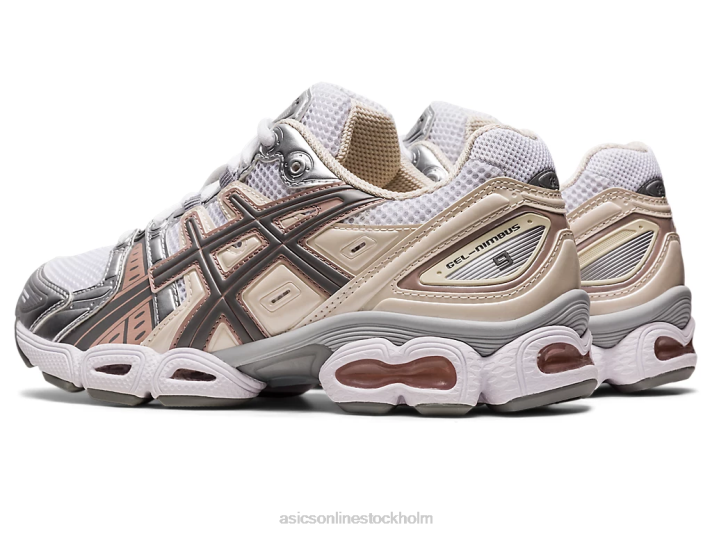 Asics gel-nimbus 9 kvinnor D6D02302 vitt/havregryn