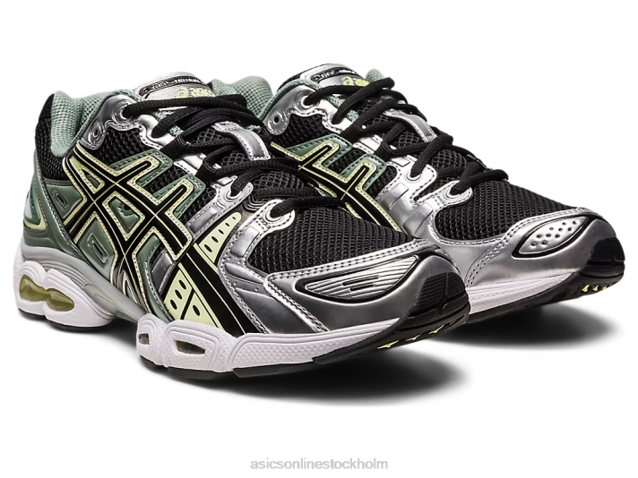 Asics gel-nimbus 9 kvinnor D6D0273 svart/rent silver