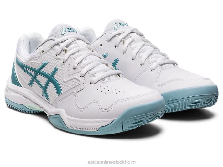 Asics gel-dedikerade 7 lera kvinnor D6D03184 vit/rökblå