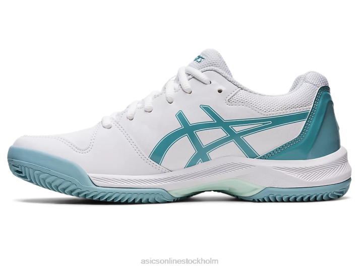 Asics gel-dedikerade 7 lera kvinnor D6D03184 vit/rökblå