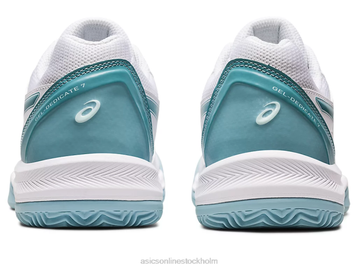 Asics gel-dedikerade 7 lera kvinnor D6D03184 vit/rökblå