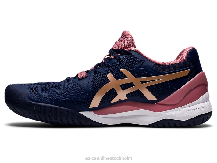 Asics gelupplösning 8 kvinnor D6D03894 peacoat/roséguld
