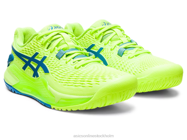 Asics gelupplösning 9 kvinnor D6D02170 hazard grön/reborn blå