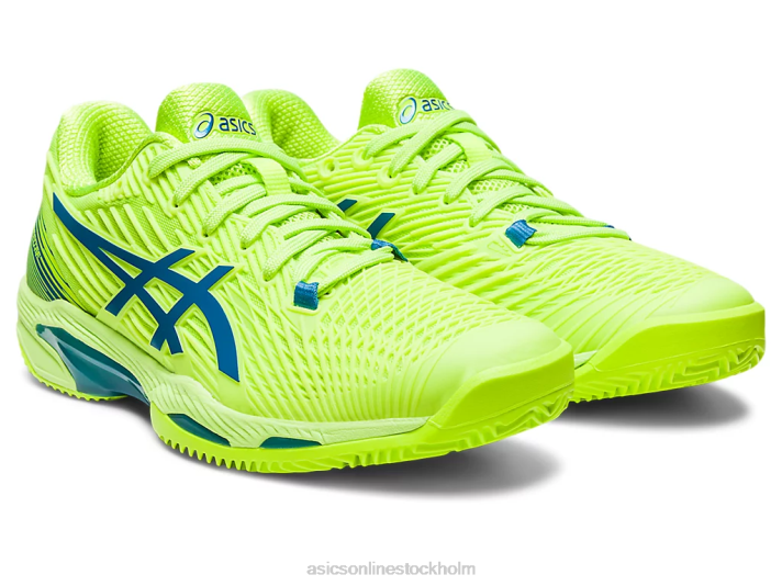 Asics lösning hastighet ff 2 lera kvinnor D6D02179 hazard grön/reborn blå