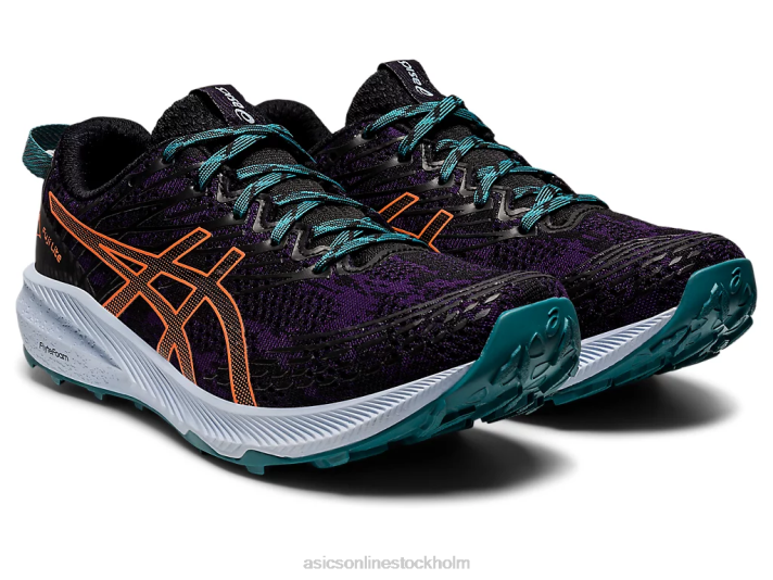 Asics fuji lite 3 kvinnor D6D02697 nattskugga/nova orange