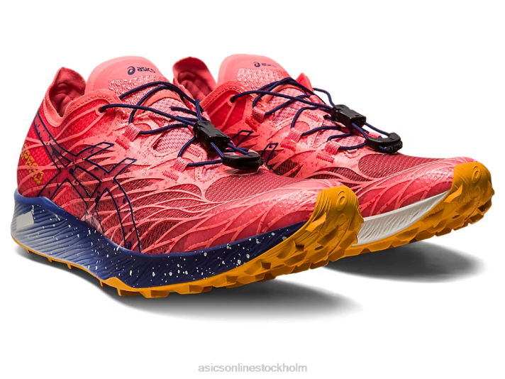 Asics fujispeed kvinnor D6D02621 papaya/indigo blå