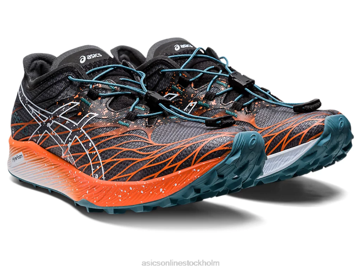 Asics fujispeed kvinnor D6D02906 svart/nova orange