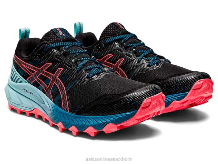 Asics gel-trabuco 9 kvinnor D6D03888 svart/flammande korall