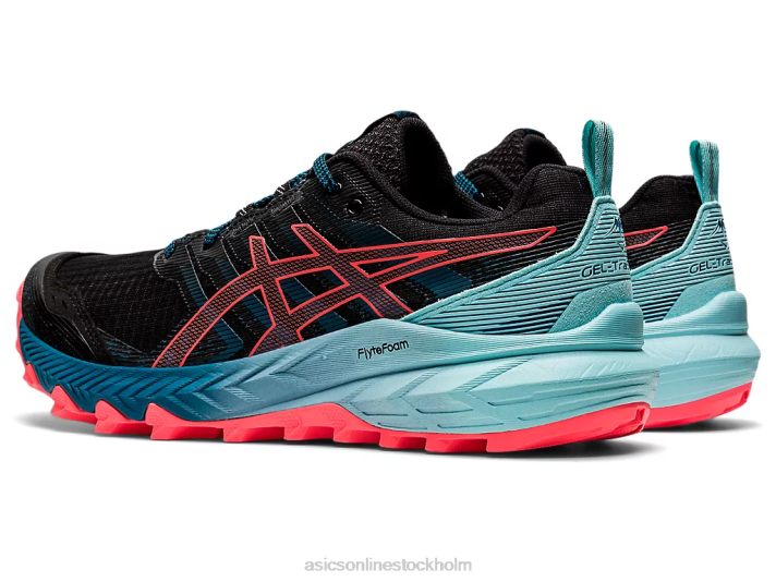 Asics gel-trabuco 9 kvinnor D6D03888 svart/flammande korall