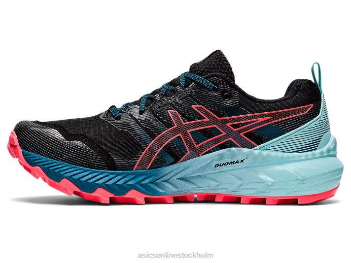 Asics gel-trabuco 9 kvinnor D6D03888 svart/flammande korall