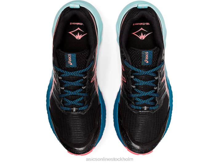 Asics gel-trabuco 9 kvinnor D6D03888 svart/flammande korall