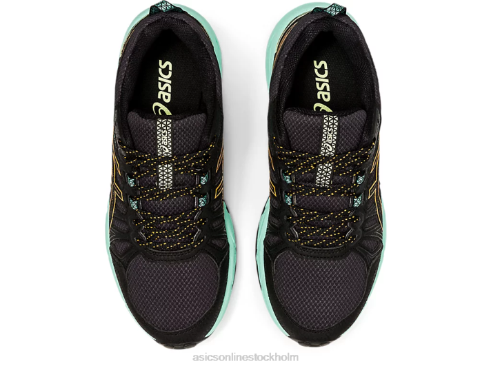 Asics gel-venture 7 bred kvinnor D6D04162 svart/orange pop