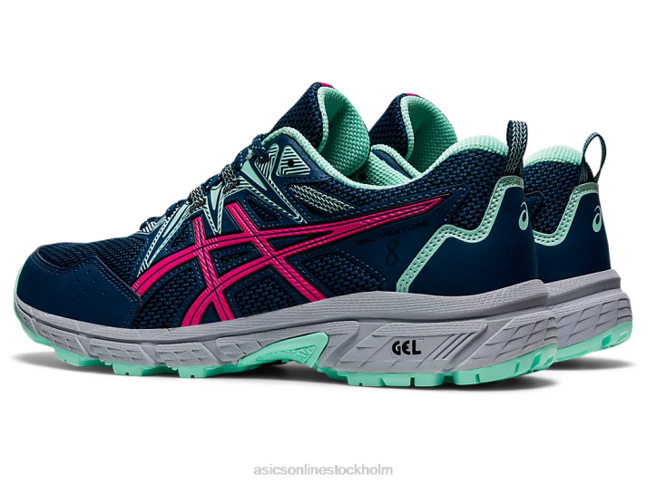Asics gel-venture 8(d) kvinnor D6D03559 mako blå/rosa glo