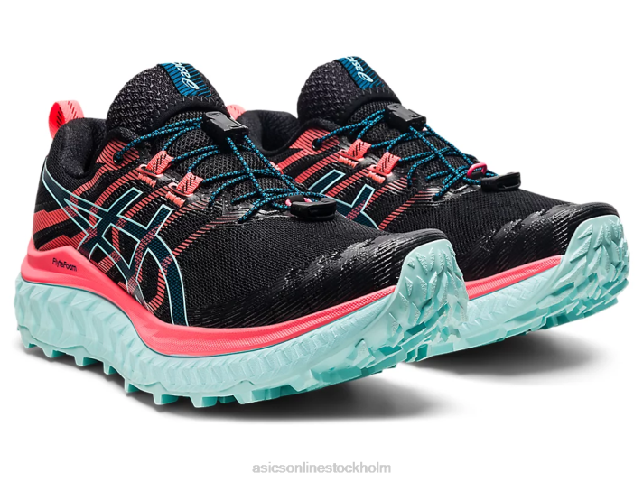 Asics trabuco max kvinnor D6D03877 svart/flammande korall