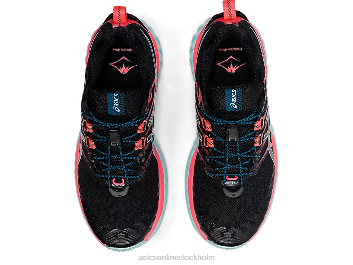 Asics trabuco max kvinnor D6D03877 svart/flammande korall