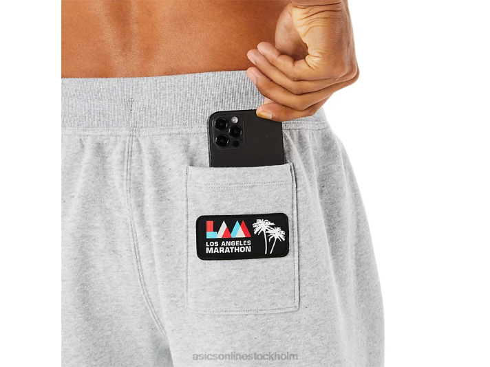 Asics söndag fleece jogger lam män D6D01338 ljusgrå ljung