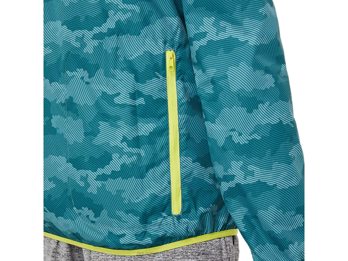 Asics packbar jacka män D6D01893 dimmigt talltryck/sur yuzu