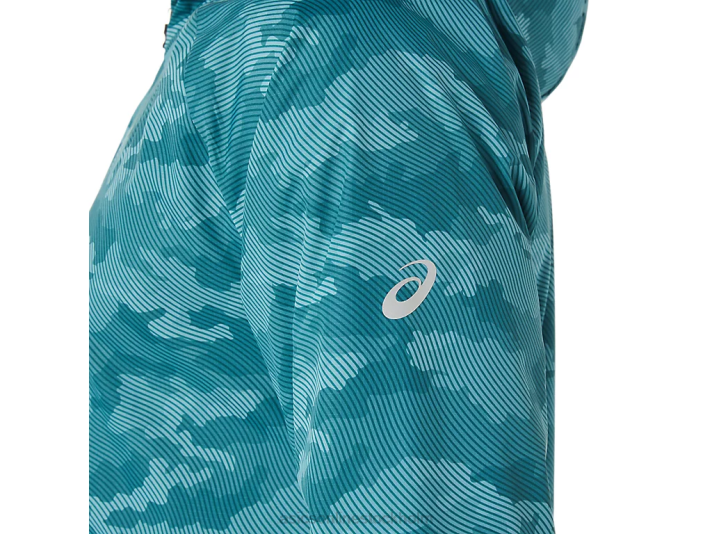 Asics packbar jacka män D6D01893 dimmigt talltryck/sur yuzu