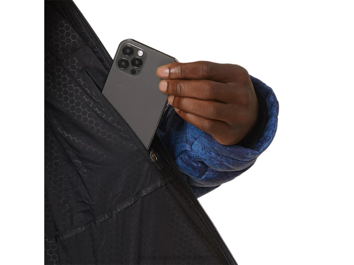 Asics prestandaisolerad jacka män D6D0808 tie dye blått tryck