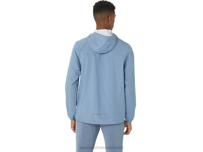 Asics vattentät jacka män D6D0214 stålblå/bärgrå